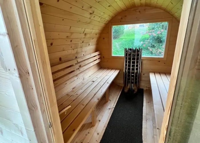 Steinbock Terrasse, Gartensauna, Garten, Grillplatz