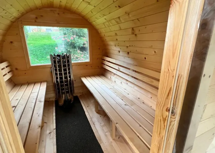 Steinbock Terrasse, Gartensauna, Garten, Grillplatz